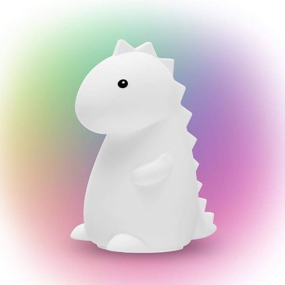 Other - Tommy T-Rex Dinosaur White Multicolor LED Rechargeable Silicone Night Light